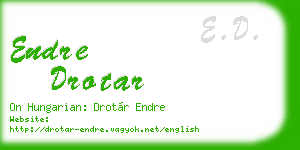 endre drotar business card